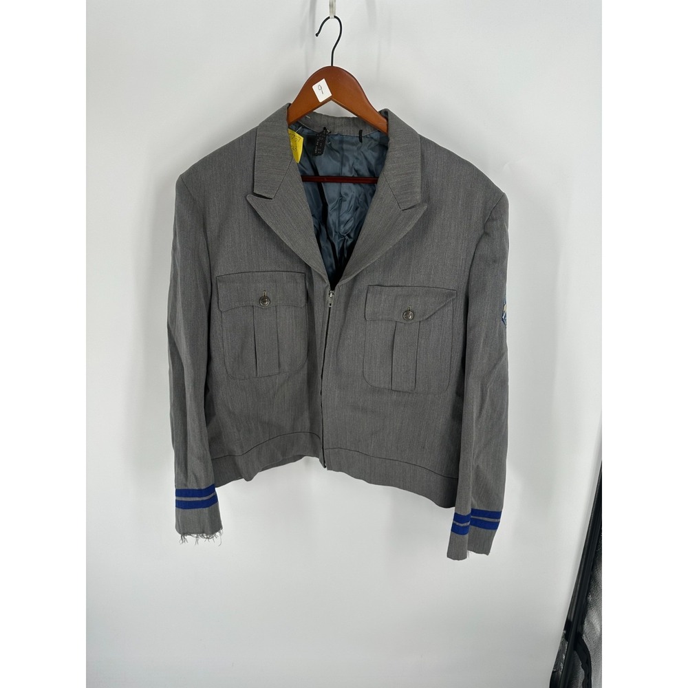 Vintage 90s Greyhound Lines Notch Zip-Up Bus Driver Uniform Jacket Gray Size L